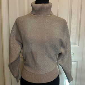 Philosophy Shimmering Silver Turtleneck Sweater